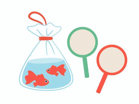 Goldfish scooping, japon balığı kepçe, akvaryum balığı, şube mağazası, JPG, PNG and AI