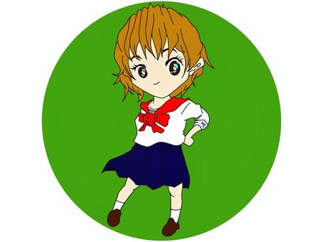 Girl woman green deformed cartoon, girl, female, woman high student, JPG and PNG