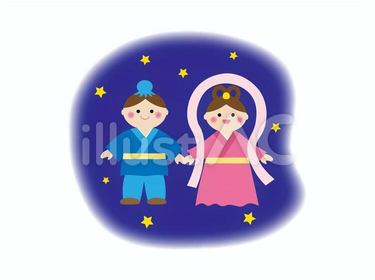 七夕のイラスト素材 七夕,織姫,彦星のイラスト素材