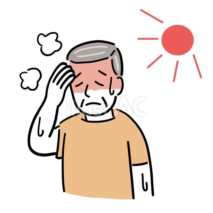 熱中症の人物イラスト　シニア男性 人物,男性,高齢者のイラスト素材