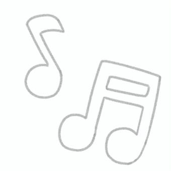 音符白 音符,ゆるい,手描き,フリーハンド,デフォルメ,シンプル,かわいい,手書き,ラフ,模様のイラスト素材