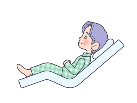 ファーラー肢位：足挙げ ベッド,背もたれ,マット,ベッドアップ,ファーラー肢位,ファウラー肢位,褥瘡,床ずれ,ギャッジアップ,ギャッジベッドのイラスト素材