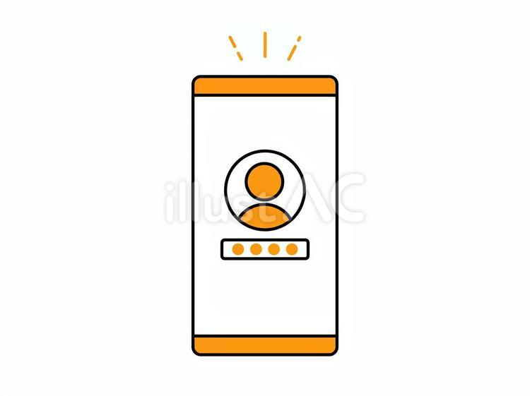 スマホのアカウントをイメージしたアイコン スマホ,スマートフォン,アカウントのイラスト素材