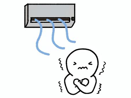 エアコン効きすぎ エアコン,夏,空調,冷房,寒い,涼しい,震える,凍える,設定温度低い,オリジナルのイラスト素材
