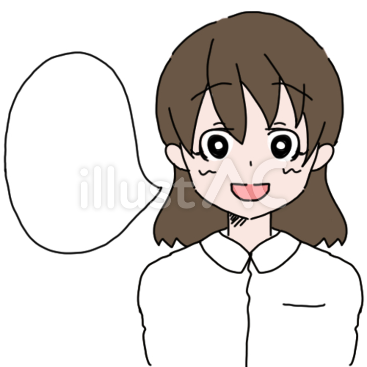 吹き出し付き白い服の女性 言語療法士,白い服,助産師のイラスト素材