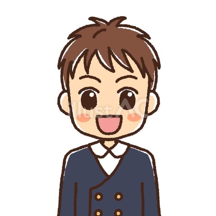 笑顔の男子小学生・制服 こども,男子,男の子のイラスト素材