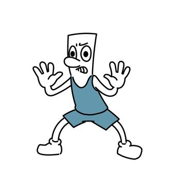 バスケでディフェンスをする棒人間 棒人間,キャラクター,バスケ,ディフェンス,守備,バスケットボール,ユニフォーム,スポーツ,運動,健康のイラスト素材