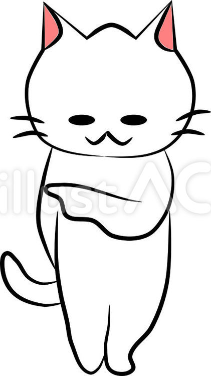 にゃんこさん指差し右 ねこ,にゃんこ,猫のイラスト素材