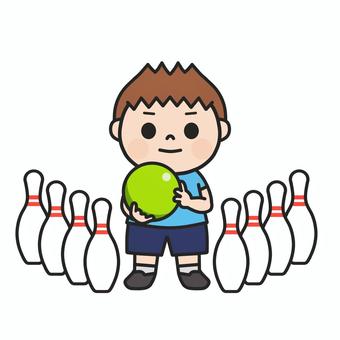 ボーリング大会でストライクを狙う男の子2 ボーリング大会でストライクを狙う男の子2 ボーリング,ボウリング,パンダ,ボーリング場,レジャー,遊び,大会,ストライク,ピン,ボールのイラスト素材