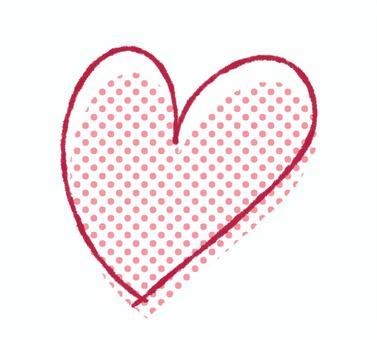 ドット柄のハート ハート,マーク,単体,赤,ドット,手描き,ポップ,シンプル,かわいい,おしゃれのイラスト素材