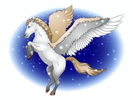 ペガサス ペガサス ペガサス,天馬,馬のイラスト素材