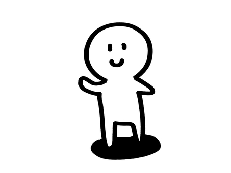 白い人0001_こんにちは こんにちは,あいさつ,立ち絵,人物,人,笑顔,笑う,表情,立つ,ポーズのイラスト素材