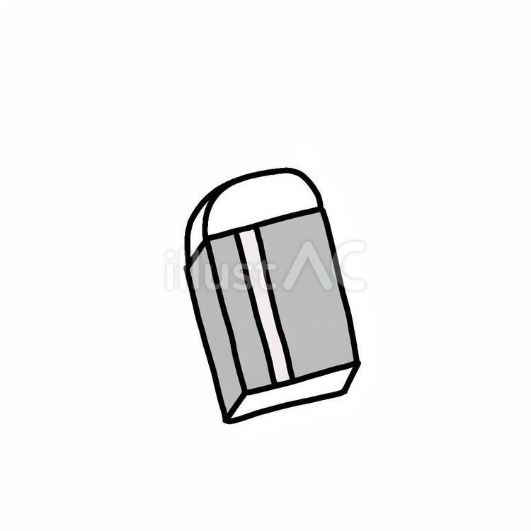 シンプルでかわいい消しゴム（グレー） 消しゴム,文具,かわいいのイラスト素材
