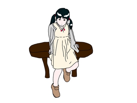 Girl colored, , JPG and PNG