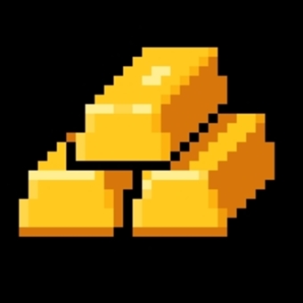 積み重なった金塊　ドット絵 ドット,金塊,ゴールド,ドット絵,ピクセルアート,財宝,レトロゲームのイラスト素材