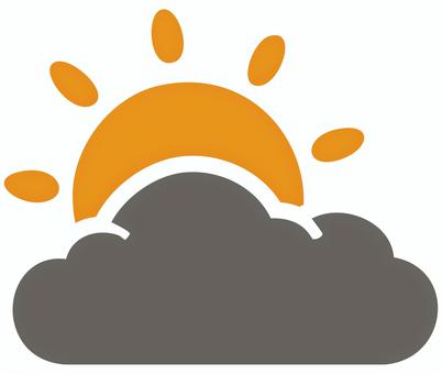 太陽と雲のアイコン カラー 太陽,雲,天気,空,天候,気象,天気予報,気候,晴れ時々曇り,アイコンのイラスト素材