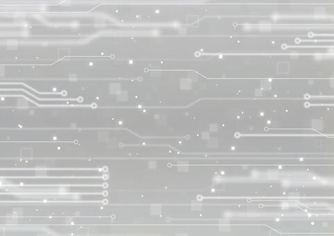 電子回路のシルバーのサイバー背景素材 デジタル,サイバー,テクノロジー,電子回路,基盤,光,ライン,銀色,背景のイラスト素材