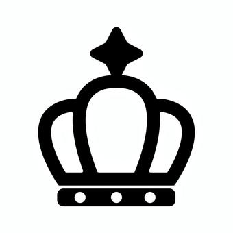 丸い王冠・モノクロアイコン 王冠,クラウン,一位,白,黒,背景透過,ベクター,ランキング,アイコン,モノクロのイラスト素材