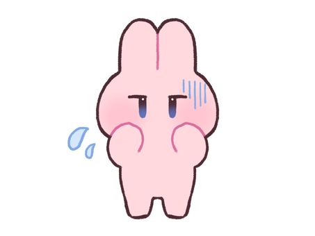 ドン引きうさぎ うさぎ,ショック,ドン引き,引く,青ざめる,驚く,ガーン,不安,動揺,心配のイラスト素材