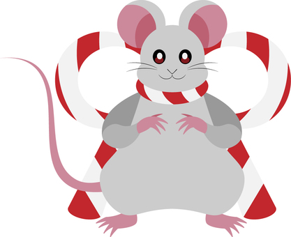 干支　子のイラスト 子,ネズミ,子年,鼠,ねずみ,和,干支,年賀状,和風,日本風のイラスト素材