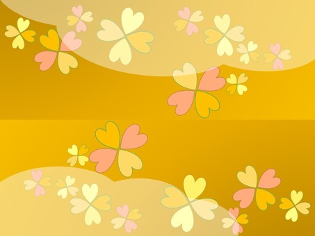 暖かい色のお洒落な大人可愛いデザイン きれい,お洒落,可愛い,小花,花びら,幽玄,黄,グラデーション,優しい,フンワリのイラスト素材