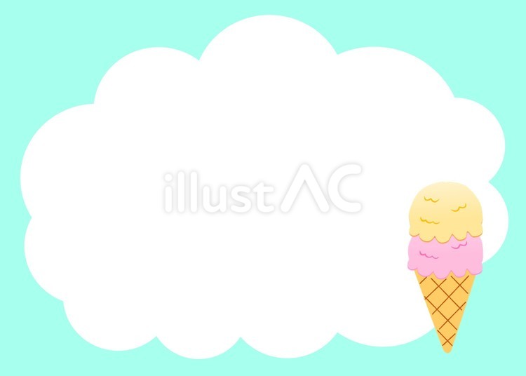 アイスクリーム　フレーム アイスクリーム,メモ,雲のイラスト素材