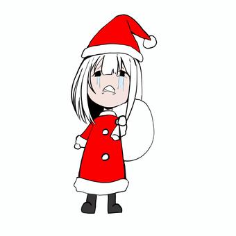 泣き顔のサンタ サンタ,女の子,泣き顔,クリスマス,表情のイラスト素材