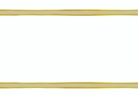 金縁ラインの上下フレーム リボン,帯,フレーム,飾り枠,金縁,装飾,グラデーション,光沢,イラスト,素材のイラスト素材