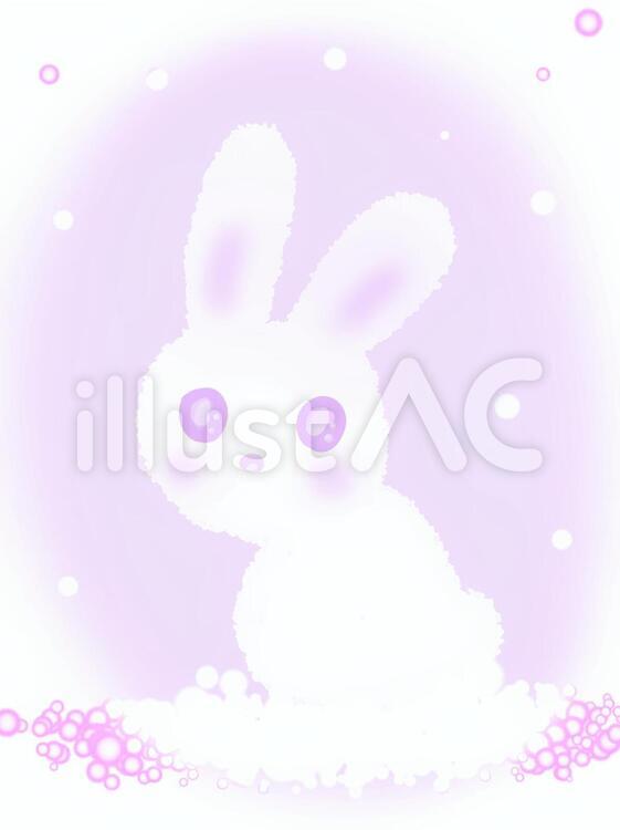 ゆきうさぎ淡いぴんく 雪,うさぎ,ピンクのイラスト素材