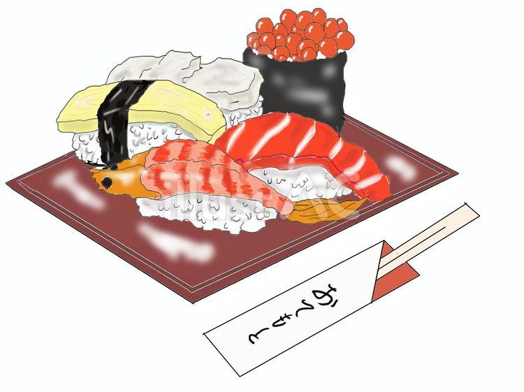 握り寿司 握り寿司,江戸前,マグロのイラスト素材