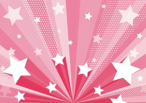 立体的に飛び出す可愛い星の集中線 集中線,星,ドット,ポップ,ピンク,背景のイラスト素材