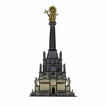 オロモウツの聖三位一体柱 オロモウツの聖三位一体柱,世界遺産,文化遺産,手書き,遺産のイラスト素材