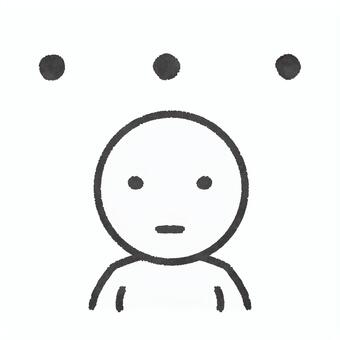 無表情の人のイラスト 人物,表情,無表情,困惑,考える,迷う,悩む,心情,手描き,棒人間のイラスト素材