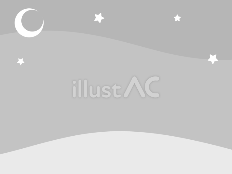 月1 月,星,グレーのイラスト素材