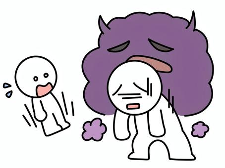 憑りつかれている人に驚く棒人間 ストレス,憑りつく,棒人間,驚く,ビックリ,2人,まさか,だるい,辛い,苦しいのイラスト素材