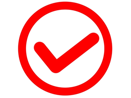 チェックマーク　赤　線画 チェックマーク,チェック,アイコン,かわいい,丸,赤,レ点,ok,合格,認証のイラスト素材