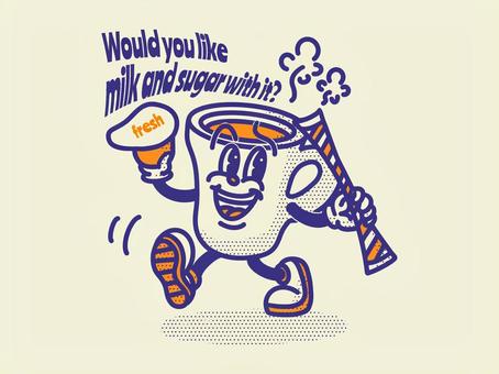 アメリカンポップなコーヒーカップ アメリカンポップなコーヒーカップ アメリカン,ポップ,コーヒー,コーヒーカップ,ミルク,シュガー,カフェのイラスト素材