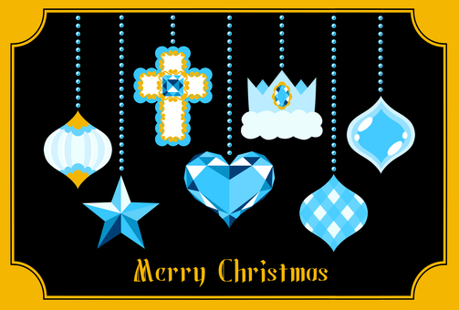 オーナメントポストカード 青 オーナメントポストカード 青 ポストカード,メッセージ,メッセージカード,はがき,クリスマスカード,オーナメント,ガーランド,すだれ,クリスマス,xmasのイラスト素材