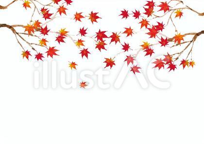 《水彩風》紅葉6