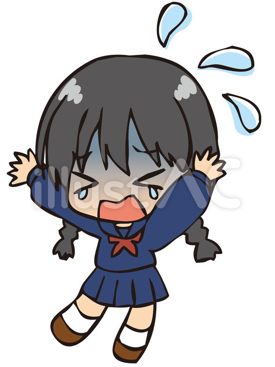 女子学生(汗) 女子学生,女子中学生,中学生のイラスト素材