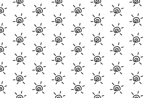 太陽のパターンカード（黒線） 太陽,パターン,漫画素材,うずまき,モノクロのイラスト素材