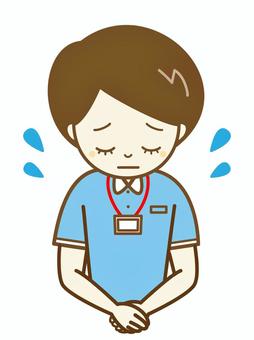 コーチ　お詫び3 トレーニング,コーチ,インストラクター,ジム,スポーツジム,フィットネス,体操,運動,健康,スタッフのイラスト素材