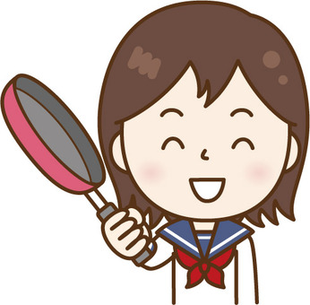 A woman with a smiley sailor suit in cooking White, female, frying pan, a smile, JPG, PNG and AI