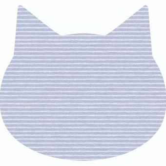 猫顔シルエット(グレーボーダー柄)1