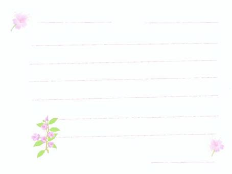花桜の便箋（ヒマラヤ桜） 桜,花,便箋,横書き,メモ帳,ヒマラヤ,メッセージカード,植物のイラスト素材