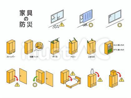 家具の固定や配置などによる災害対策・防災