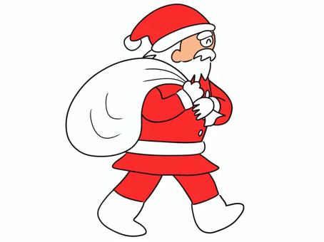 サンタクロースのイラスト クリスマス,サンタクロース,プレゼント,サンタ,横向き,袋,クリスマスプレゼント,冬,12月,季節のイラスト素材