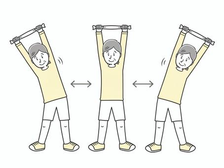 タオルでストレッチするシニアの女性 高齢者,運動,体力づくり,シニア,スポーツ,トレーニング,運動習慣,健康習慣,健康,有酸素運動のイラスト素材