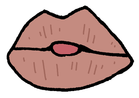 開いた縦じわの唇 口,唇,開ける,開く,荒れる,不健康,乾燥,縦ジワ,皺,くすみのイラスト素材