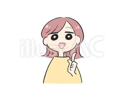 人差し指を立てている女性